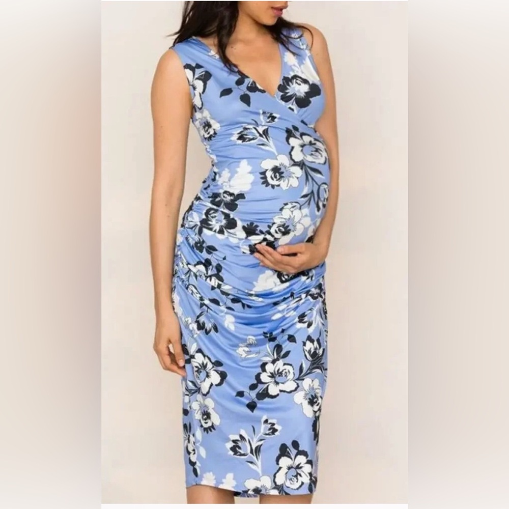 Yumi Kim Maternity Hold Tight Ruched Dress Wonderful Life Blue